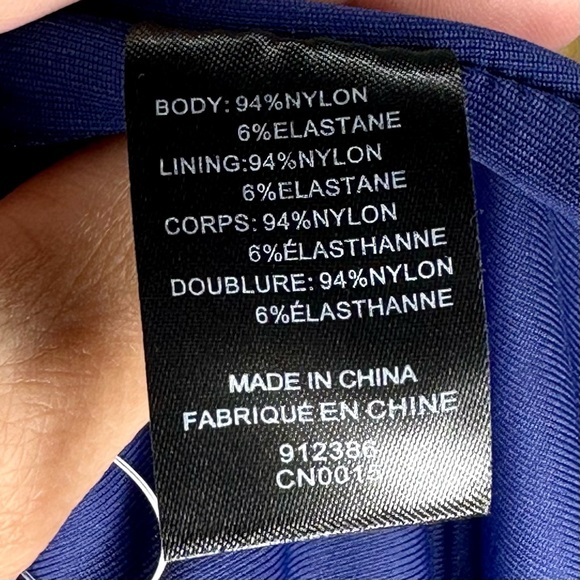 NWT House of Harlow 1960 Deep V-Neck Thong Bodysuit Size Large, Navy - Picture 10 of 15